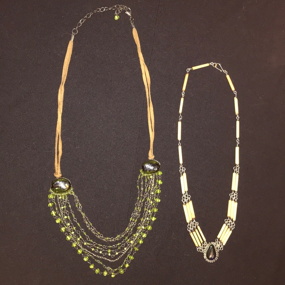 2 Boho Beaded Necklaces